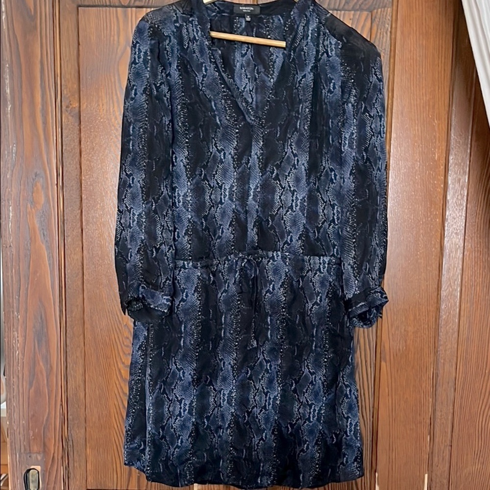 Aritzia Bennett silk snake patterned mini dress